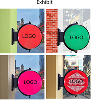 Panneau publicitaire LED en aluminium durable, boîte lumineuse rotative à 360 degrés, façade en verre trempé, résistant à l'eau, 10000 lumens
