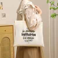 Sac fourre-tout personnalisé en toile avec motif « Merci Maîtresse Cette Année » pour femme, idéal pour les voyages et le shopping
