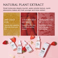 Sérum Visage Anti-Âge Anti-Rides Éclaircissant Anti-Taches à la Fraise et Feuille d'Or 24K