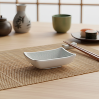 Prix direct usine – Petit plat à sauce réutilisable en mélamine blanche