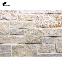 Tostone Revêtement Mural Extérieur Fendu Calcaire Blanc Le Plus Vendu Pierre Libre pour Panneaux de Décoration Maison Villa
