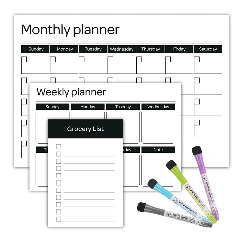 Magnetic Monthly Meal Planner Dry Erase Board Whiteboard Weekly Calendar Planner Fridge Magnet Magnetic Weekly Planner
