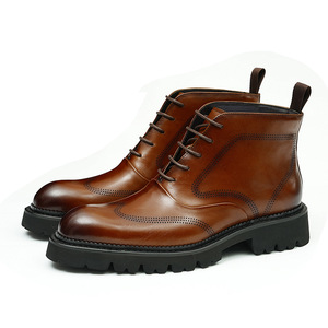 2026 New Model British Leather Business <b>Boots</b> - High-top Decorated Men's Shoes - Premium Men's Genuine Leather Mardi <b>Boots</b> - Product Image 1