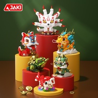 JK5130-38/BK021 Créatures Mythiques Chinoises Tendance : Renard à Neuf Queues et Dragon Mécanique en Blocs de Construction en Plastique ABS pour Enfants