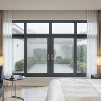 Ventanas correderas abatibles de aluminio con doble acristalamiento templado y certificado OEM