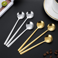 Ustensile d'agitation moderne en acier inoxydable à long manche, petite cuillère élégante en métal pour thé, café, dessert, pour les fêtes