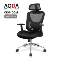 Chaise de bureau ergonomique en maille AODA avec dossier haut, appui-tête métallique, pivotante, inclinable et soutien lombaire – Fabricant de mobilier de bureau