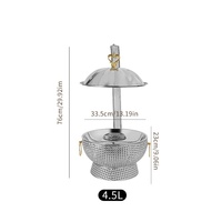 Couverture de poêle suspendue en acier inoxydable de luxe isolation de restaurant d'hôtel de motif d'or pour l'équipement de maintien de réchauffement indépendant