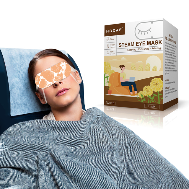 Hot Trending Products Lavender Camomile Lutein Steam Eye Mask Hot Compress Self Heating Sleep Eye Mask