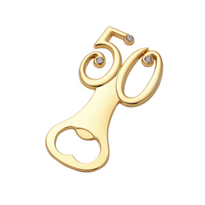 Apribottiglie Personalizzato con Numeri 50 e <span class=keywords><strong>Nome</strong></span> Inciso per Compleanno, Matrimonio, Anniversario, Souvenir in Confezione Regalo, Apribottiglie in Metallo - Product Image 3