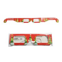 Ornement suspendu 3D en papier à effet de diffraction pour feux d'artifice, en forme de cœur, Père Noël, sapin de Noël, flocon de neige pour le visage