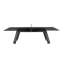 Table de tennis de table professionnelle pour divertissement intérieur, design moderne en bois massif, avec plateau en verre, pour sports de loisirs en intérieur