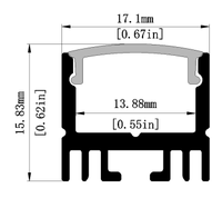 Bande lumineuse profilée LED mince personnalisée extrusion d'aluminium 17mm diffuseur LED intégré certifié ROHS pour le poinçonnage de décorations