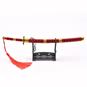 Stock de fábrica Anime Swordman Zoro Katana <span class=keywords><strong>Kitetsu</strong></span> III modelo llavero Pop-up Scabbard Metal Anime espada llavero vacaciones juguete regalo - Product Image 1