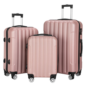 D0100HPU05U Juego de Maletas de Viaje 3 en 1, Color Oro Rosa, ABS, Gran Capacidad, con Cierre, Candado y 4 Ruedas, Unisex - Product Image 1