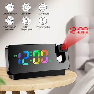 Wholesale 2025 NEW LED Digital Projection Alarm <b>Clock</b> Table Electronic with Time Projector Bedroom <b>Bedside</b> - Product Image 3