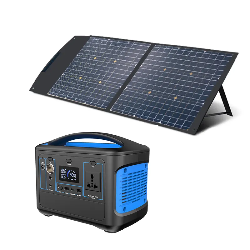 Central elétrica portátil da bateria do lítio Lifepo4 do gerador solar da Fora-grade 600W UPS com painéis solares