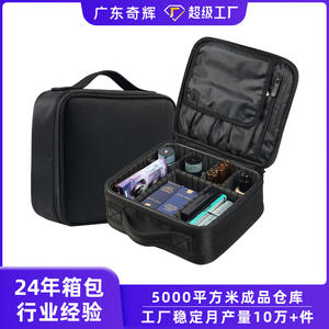 Bolsa de maquillaje popular para mujer, negra, de gran capacidad, con cierre de cremallera, organizador de cosméticos portátil, estuche de almacenamiento para productos de cuidado de la piel para viaje - Product Image 3