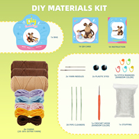 Kit de Crochet DIY Gorille Singe Cartoon Fait Main pour Débutants, Fil Simple, Idéal pour Décoration Maison, Ornement ou Cadeau - Vente en Gros
