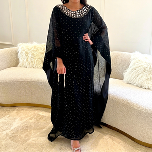 Wholesale Ethnic Wedding Evening Party Wear <b>Kaftan</b> Long Sleeve Floor Length Lightweight Plus Size Polyester Handmade <b>Sequined</b> - Product Image 1