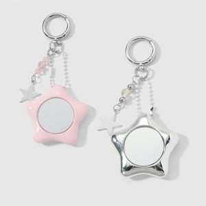 New Y2K Simple Versatile Exquisite Multi-Color CCB Zinc Alloy 3D Star Heart Cloud Glass <b>Mirror</b> Eco-Friendly Durable DIY Keychain - Product Image 3