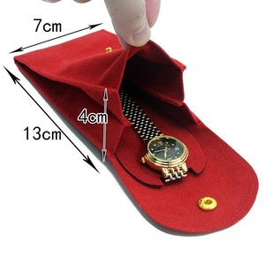 Nouvelle pochette de rangement pour <span class=keywords><strong>montre</strong></span> en <span class=keywords><strong>tissu</strong></span> velours, couleur unie douce, style européen, cadeau - Product Image 2