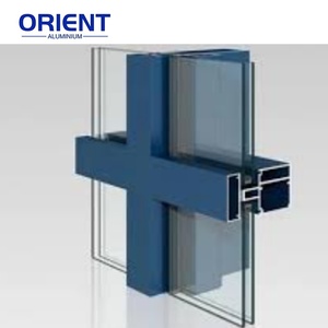 Precios de muros cortina de vidrio por <span class=keywords><strong>M2</strong></span> Perfiles de muros cortina de aluminio doble Muros cortina de aluminio Sistemas de ventanas para la construcción - Product Image 4