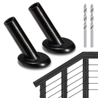 Fundas Protectoras Biseladas de Acero Inoxidable T316 de Grado Marino, Ángulo de 30 Grados, 1/8'', Protector de Esquinas para Barandillas de Cable Negras