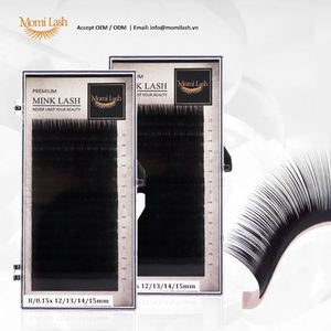 Extension de cils de vison coréen PBT doux haute densité naturel personnalisé disponible longueur d'épaisseur de boucle Extension de cils noirs - Product Image 4