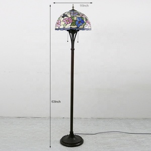 Lámpara de Pie Estilo Tiffany LongHuiJing con Pantalla de Vidrio con Diseño de Colibrí, Lámparas de Pie para Decoración del Hogar - Product Image 5