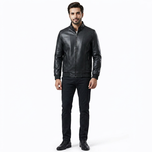 Veste en cuir vintage respirante à capuche doublée de polaire épaisse pour homme, de haute qualité, OEM, vestes en cuir personnalisées - Product Image 1