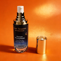 Ensemble de flacons de soin de la peau personnalisés de qualité supérieure 40/100/120ML Verre dégradé bleu foncé Bouchon doré Base taillée en diamant Emballage de sérum facial de luxe