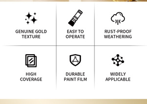 <span class=keywords><strong>Peinture</strong></span> métallisée au <span class=keywords><strong>latex</strong></span> à base d'eau, couleur or feuille d'or, <span class=keywords><strong>pour</strong></span> extérieur, <span class=keywords><strong>pour</strong></span> métal, bois, meubles métalliques, ciment, poterie - Product Image 5