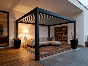 Pérgola Moderna con Techo Rígido <span class=keywords><strong>de</strong></span> Aluminio para Jardín, Gazebo para Exteriores - Product Image 6