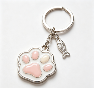Custom Paw Metal Keychain Enamel Pet <b>Keyring</b> Zinc Alloy Dog Cat Souvenir Gift - Product Image 2