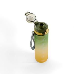 Bouteille d'eau sportive isolée à double paroi en plastique avec couvercle sans BPA 32 oz/1 litre Écologique Convient pour la salle de sport et les voyages - Product Image 1