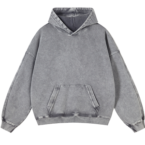 420G Street Made Old Washed Casual felpa dei pesi massimi da uomo e donna ampia giacca retrò con cappuccio - Product Image 6