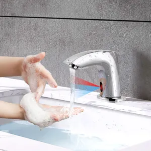 Messing Wasserhahn Infrarot Waschbecken Mixer Chrom Smart Sensor Wassers pa rende automatische berührungs lose Bad Sinn Wasserhähne