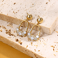 925 Sterling Silver Géométrique Hoop Boucles D'oreilles Femmes Cubique Zircone Cluster Boho Chic Bijoux Cadeau Unique Déclaration