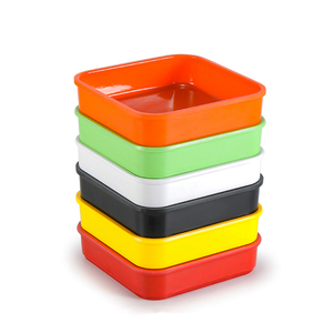 Nhà Máy biểu tượng tùy chỉnh hình chữ nhật thực phẩm BBQ phục vụ khay Stackable nhựa promo đầy màu sắc nhà hàng đen cắm trại tấm nhựa - Product Image 2