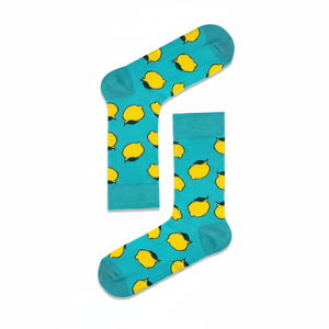 Colorful Silk <b>Socks</b> Green Lemon Pattern Print Breathable Daily Use Knitted Logo Body Free Size Custom Logo Bag for Girls - Product Image 2