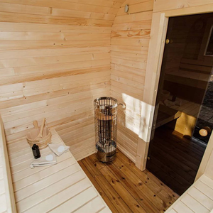 Sauna carré électrique écologique de luxe pour jardin, cabane extérieure avec chauffage télécommandé et banc ergonomique confortable - Product Image 6