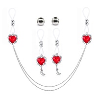 Anneau de mamelon non percé en forme de cœur, chaîne ajustée, anneaux de mamelon, bijoux