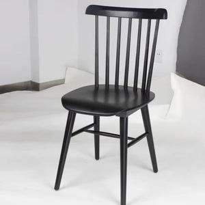 Windsor chair Nordic solid wood <b>dining</b> chair <b>grey</b> wood backrest chair <b>dining</b> <b>table</b> chair restaurant chair cu - Product Image 1