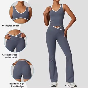 <span class=keywords><strong>Set</strong></span> da <span class=keywords><strong>donna</strong></span> con leggings anteriori con colori a contrasto incrociati con colori a contrasto da <span class=keywords><strong>donna</strong></span> - Product Image 3