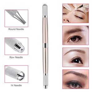 Pluma manual de doble cabezal para tatuaje de cejas, soporte de aguja para microblading, para suministros de maquillaje semipermanente - Product Image 5