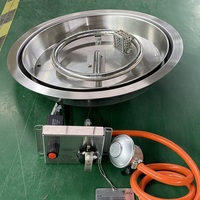 Brûleur à gaz à double cuvette en acier inoxydable de 46 cm