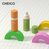 Flacon pompe sans air rond pour crème visage, lotion, crème contour des yeux, rechargeable, anti-fuite, contenant cosmétique, impression sérigraphique personnalisée