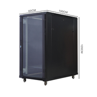 Armoire serveur sur pied de 1,2 m, 1240*600*1000 mm, coffret réseau en acier SPCC avec porte en verre trempé, en stock.