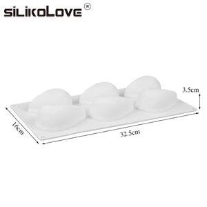 Cheap non-stick new 6-cavity water drop shape chiffon cake <b>silicone</b> mold - Product Image 2